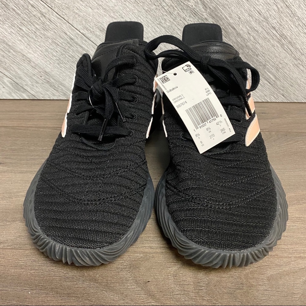 Adidas | Sobakov Core Black Chalk Coral Size 9 NWT - Picture 3 of 13